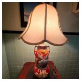 Vintage Art Pottery Floral Table Lamp