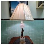 Vintage Cut Glass Cherub Table Lamp