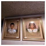 Evelyn Kester 1955 Framed Pastel Portraits