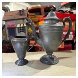 Vintage Pewter Teapot and Creamer
