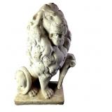 Vintage Concrete Lion Garden Statue