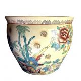 Chinese Ceramic Fish Bowl Planter