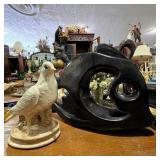 Ceramic Fish Sculpture & Bird Figurine