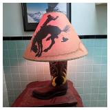 Vintage Western Cowboy Boot Table Lamp