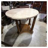 Marble Top Gilt Wood Accent Table