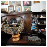 Egyptian Revival Isis & Horus Resin Statues