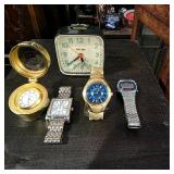 Assorted Clocks and Wristwatches