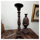 Carved Candlestick & Regency Pineapple Decor