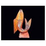Vintage Carved Wooden Fish Sculpture
