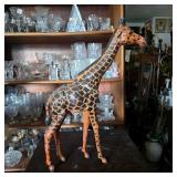 Vintage Leather Wrapped Giraffe Figurine