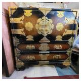 Asian Brass Mounted Wooden Chest Cabinet