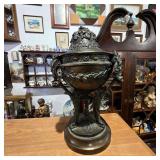 Wood and Cast Bronze Ornamental Urn