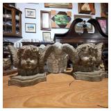Vintage Cherub Bookends and Mosaic Planter