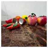 Fruit Ceramic Glass Shakers & Trinket Box