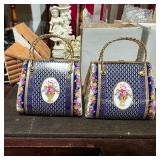 Porcelain Purse Hinged Trinket Boxes
