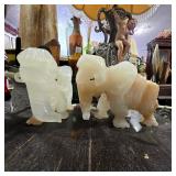 Carved Onyx Elephant Figurines