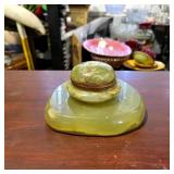 Green Onyx Hinged Inkwell