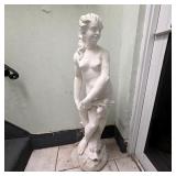Cast Stone Female Figure Fountain with Fish