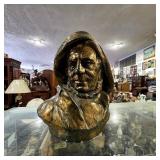 Bronze-Finished Fisherman Bust Sculpture