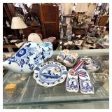 Delft Blue Ceramic Clogs & Dish
