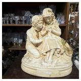Vintage Painted Plaster Children Figurine