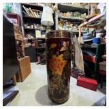 Vintage Lacquered Floral Umbrella Stand