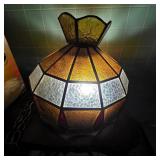 Vintage Stained Glass Swag Lamp