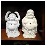 White Ceramic Buddha Tiki Mugs