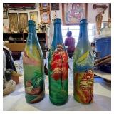 Hand-Painted Glass Decorative Bottles