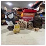 Collection of Vintage Decorative Owl Figurines