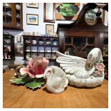 Capodimonte Porcelain Pink Rose Figurine