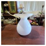 White Opaque Glass Flared Rim Vase