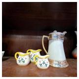 Porcelain Pitcher and Creamers
