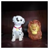 Vintage Disney Dalmatian Bank & Lion King Mug