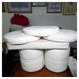Group of White Marine Boat Seat Cushions