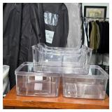 Group of Clear Storage Bins & Containers