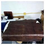 Brown Crocodile-Embossed Upholstery Hide