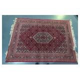 Persian-Style Red Geometric Medallion Rug 100 In