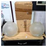 Frosted Glass Grape Etched Ball Lamp Shades