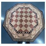 Neoclassical Style Octagonal Rug with Greek Key Bo