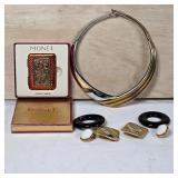 Monet Compact Mirror & Costume Jewelry Group