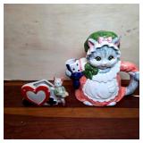 Heritage Mint Cat Teapot & Japan Novelty Planter