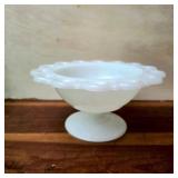 White Open Lace Pedestal Compote Bowl