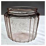 Anchor Hocking Mayfair Open Rose Pink Glass Jar