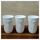 Westmoreland Paneled Grape Milk Glass Tumblers