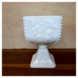 Westmoreland Beaded Grape Milk Glass Compote