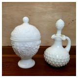 Vintage Covered Candy Dish and Avon Cruet