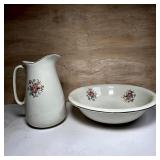 Empire Ware Floral Wash Pitcher and Basin Set