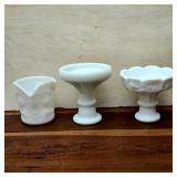 Federal Glass Toby Creamer and Pedestal Stands