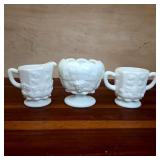 Westmoreland Paneled Grape Milk Glass Tableware